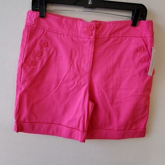 NEW sag harbor hot pink button‎ shorts size 8 - Picture 1 of 10